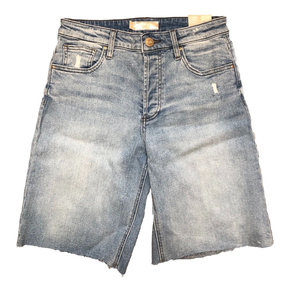 Kut from the Kloth Shorts Women's 0 Blue High Rise 25‎ Hailey Bermuda Denim  NEW